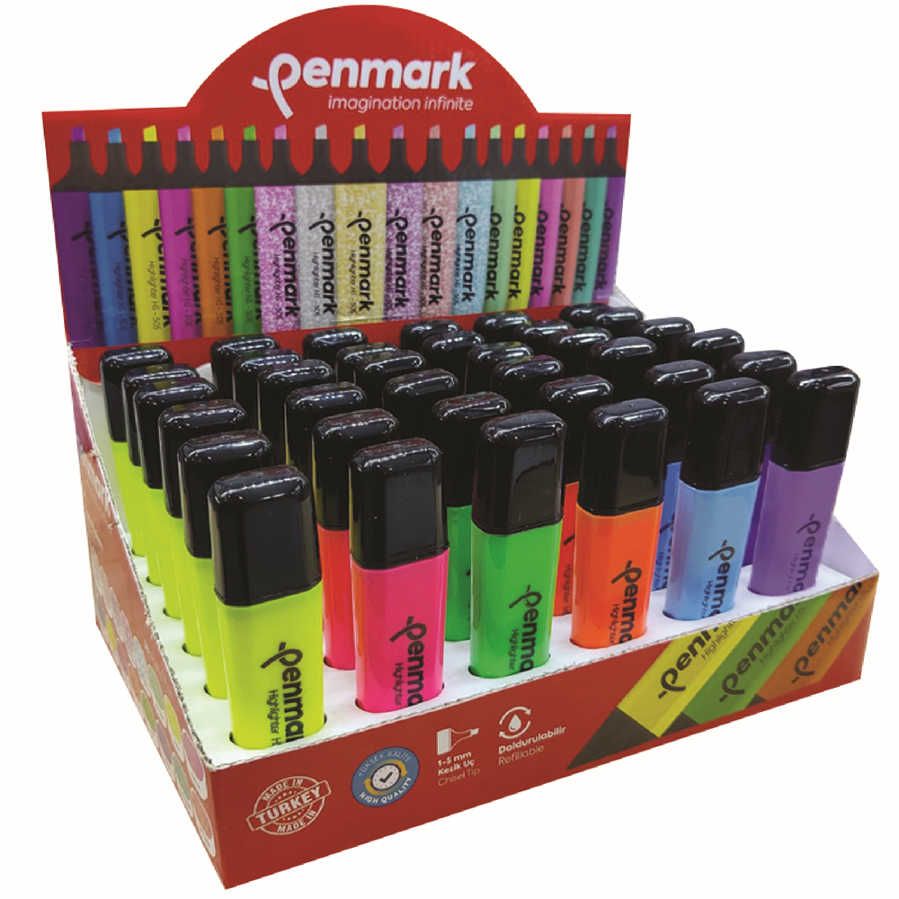 Penmark Fosforlu Kalem Stand Neon Renkler 36 Lı