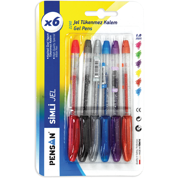 Pensan Tükenmez Kalem Jel Simli 1.0 MM Yeşil 2280