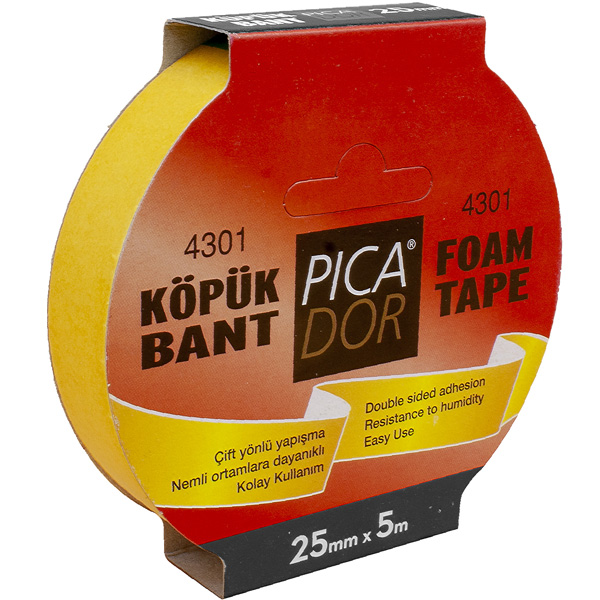 Picador Çift Taraflı Bant Köpük Rulo Askılı 25x5 Mt 4301