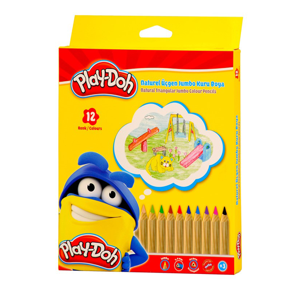 Play-Doh Kuruboya Naturel Jumbo 12 Renk PLAY-KU009