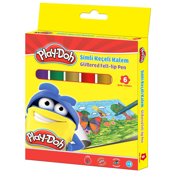Play-Doh Keçeli Boya Kalemi Simli 6 Renk PLAY-KE015