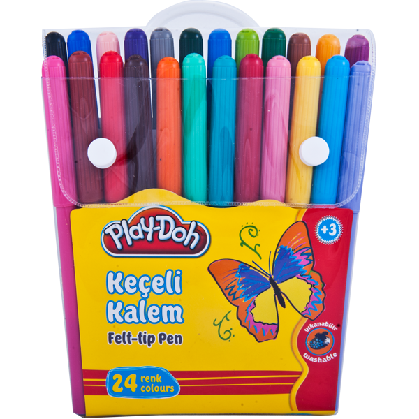 Play-Doh Keçeli Kalem Pvc 2 MM 24 Renk PLAY-KE006