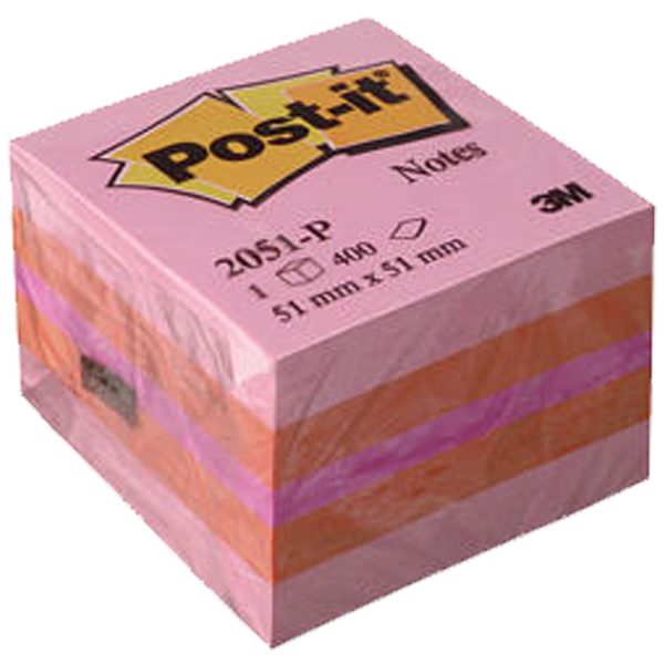 Post-it Yapışkanlı Not Kağıdı Küp Mini 52x52 Pembe 2051-P