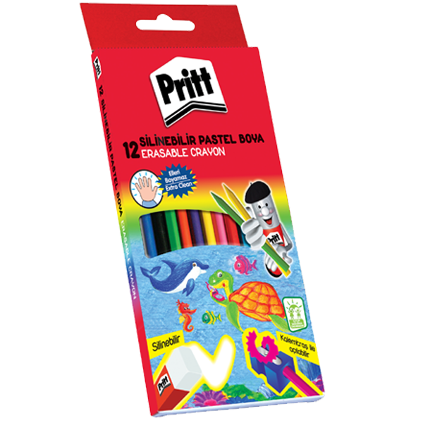 Pritt Mum Pastel Boya Crayon Karton Kutu Silinebilir 12 Renk 1433960