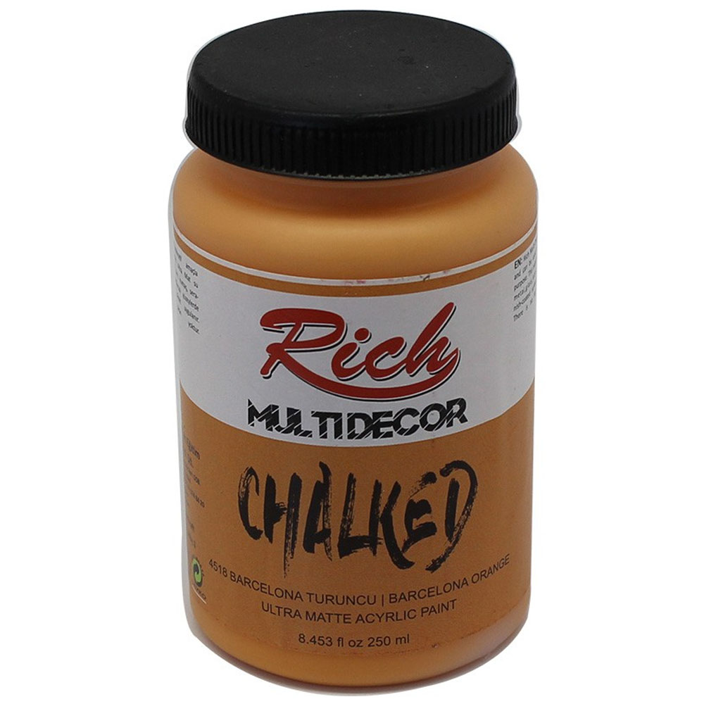 Rich Akrilik Boya Multi Decor Chalked 250 CC Barcelona Turuncu 4518
