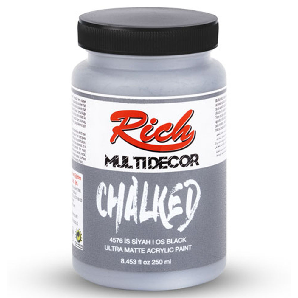 Rich Akrilik Boya Multi Decor Chalked 250 CC İs Siyah 4576