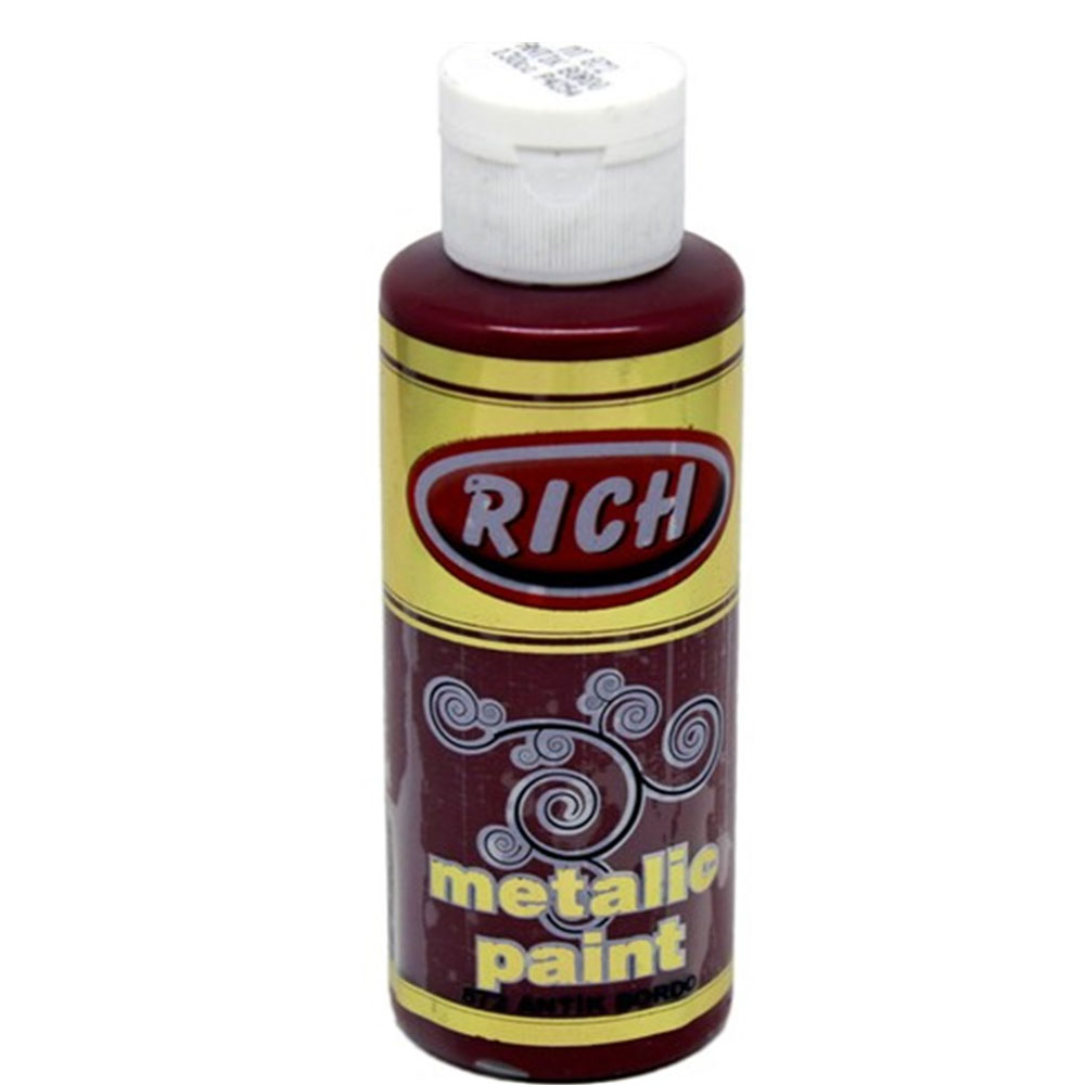 Rich Akrilik Boya Metalik 120 CC Antik Bordo 0872