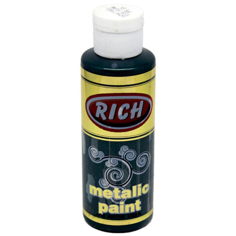 Rich Akrilik Boya Metalik 120 CC Antik Yeşil 0866