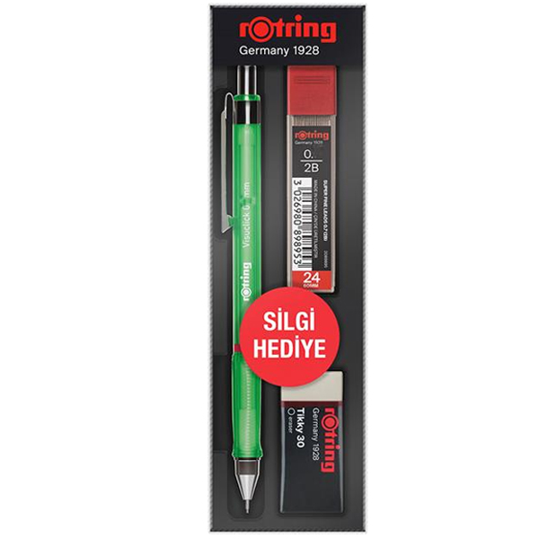 Rotring Okul Seti Visuclick Versatil/Min Silgi 0.5 MM Yeşil RO-VK05-YESIL