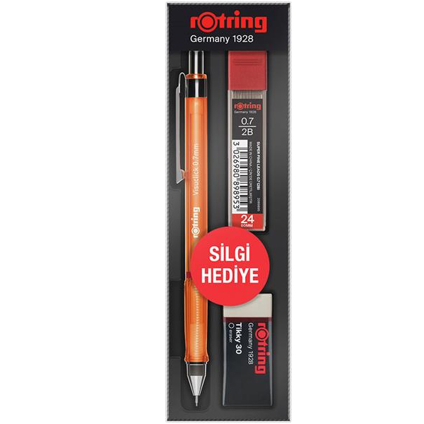Rotring Okul Seti Visuclick Versatil/Min Silgi 0.7 MM Turuncu RO-VK07
