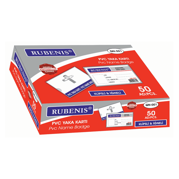 Rubenis Kart Kabı İğneli Şeffaf QN-001