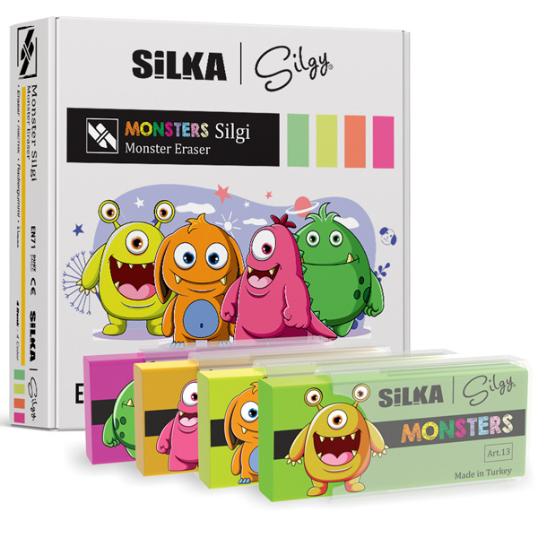 Silka Silgi Monster 4 Renk 20 Lİ Art.13