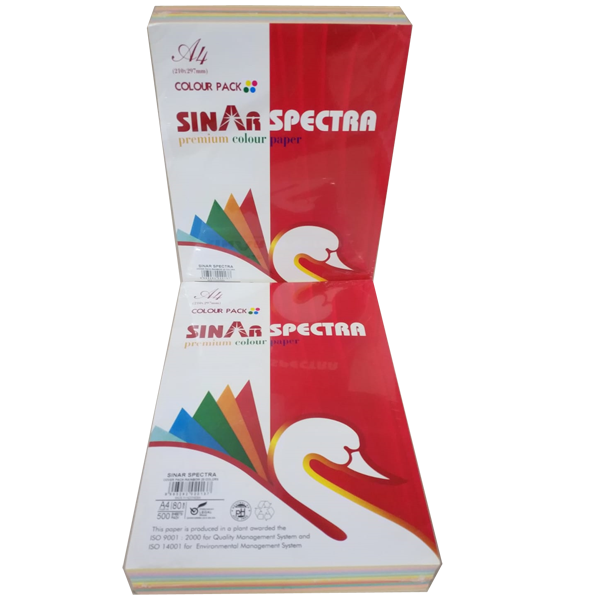 Sınar Renkli Fotokopi Kağıdı 500 LÜ A4 80 GR 20 Renk Karışık Renkler