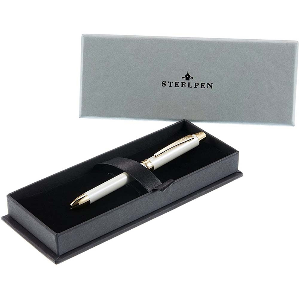 Steel Pen Fonksiyonlu Kalem 2 Tükenmez+Versatil Diplomat 0.7 MM Beyaz 430-4