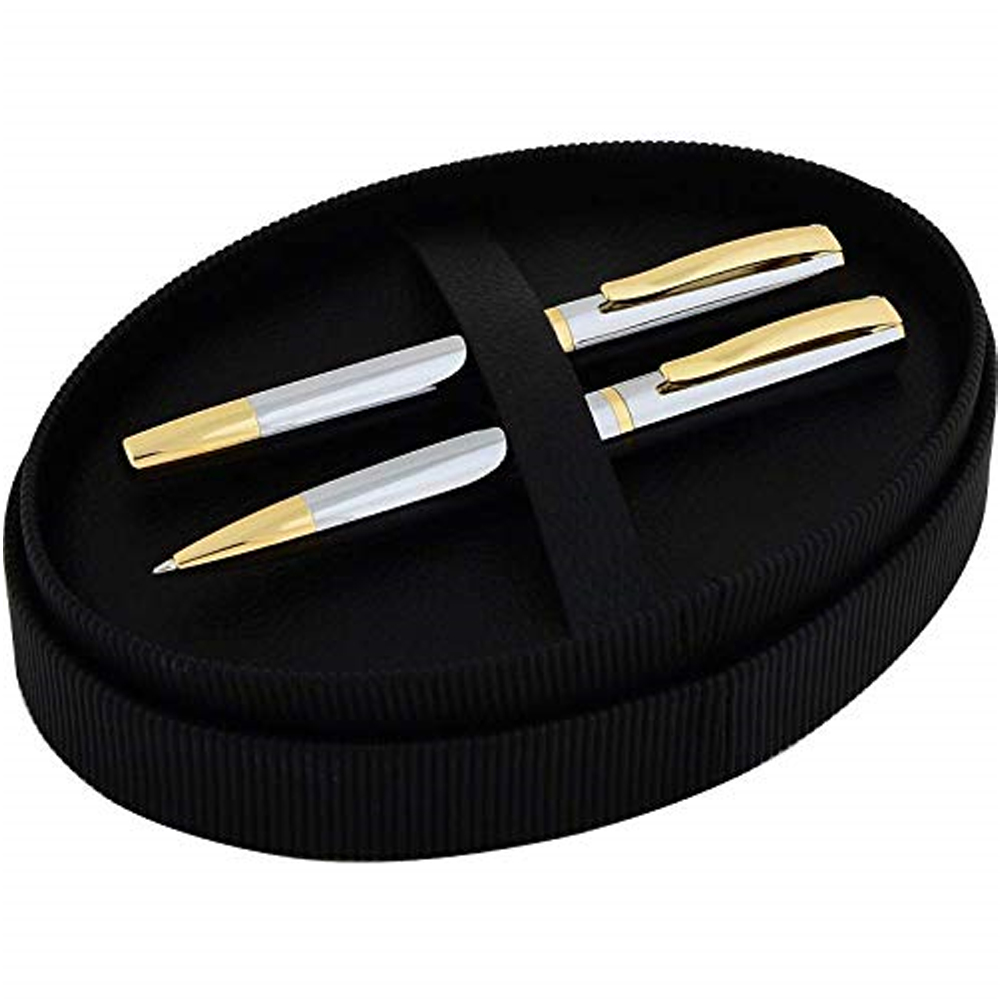 Steel Pen Takım Kalem Dolma+Tükenmez Capıtal Serisi Gold Krom 282