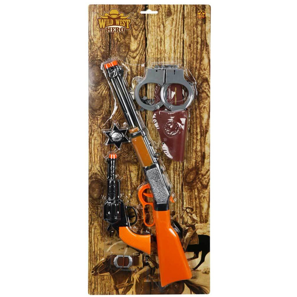 Sunman Oyuncak Silah Set Kovboy Tüfk/Tabnc/Kılıf/Kelepçe