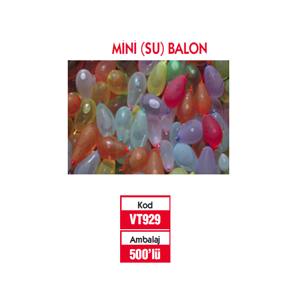 Vatan Balon Mini Su 500 Lü VT929