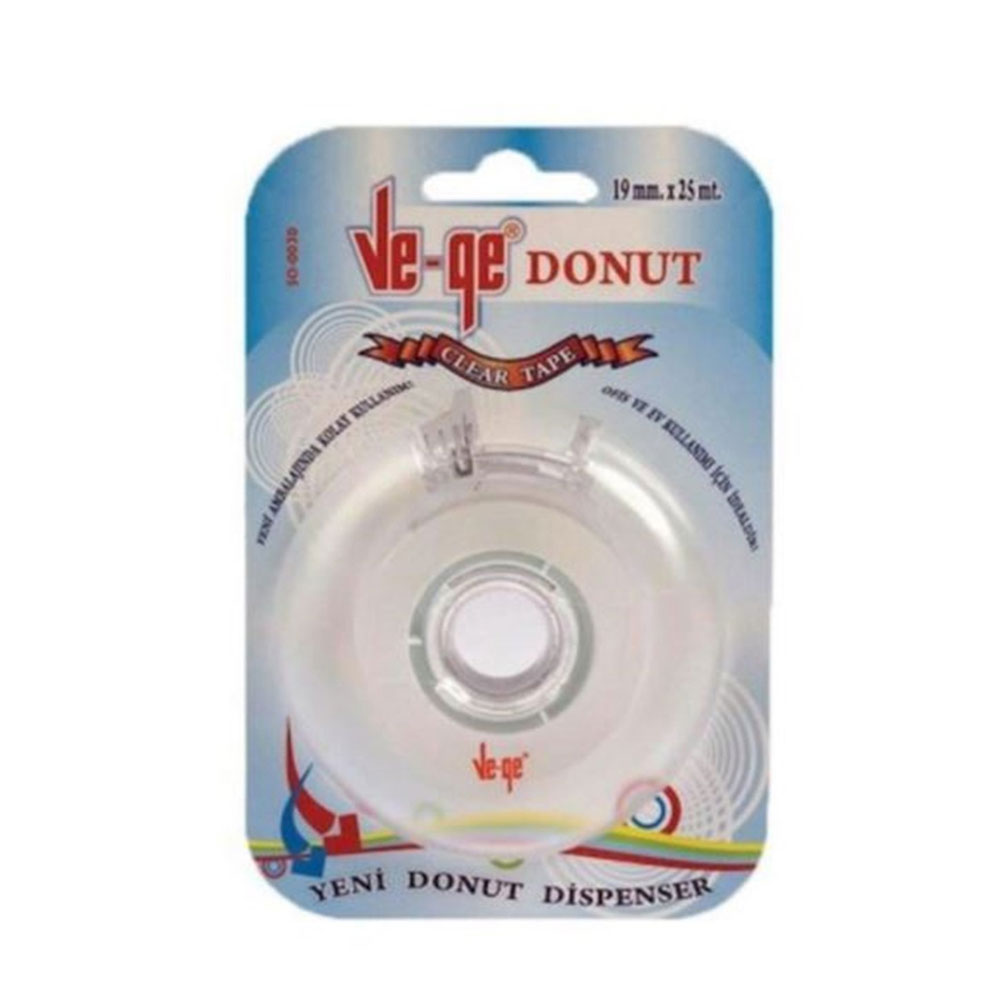 Vege Görünmez Bant Donut Bant Makinalı 19x25 Şeffaf (Clear Tape)