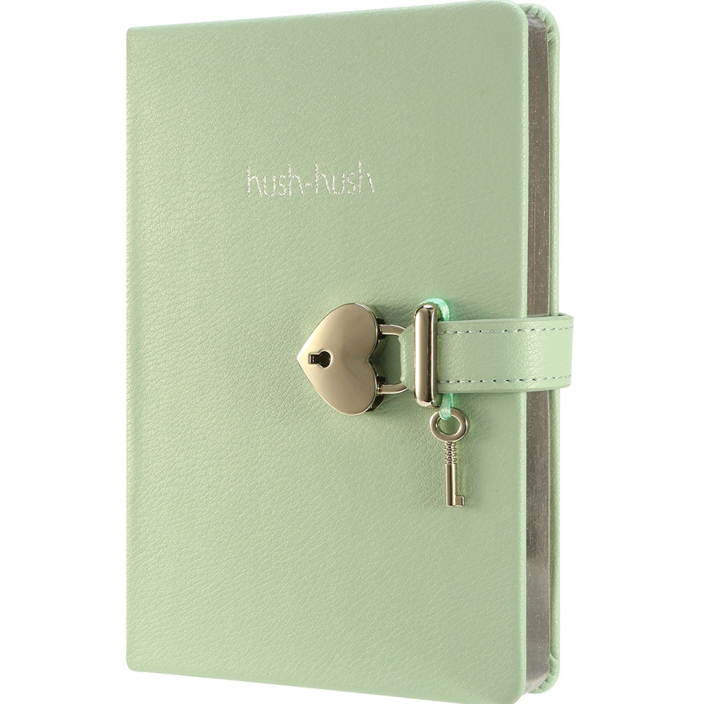 Vj Defter Hush Hush Kilitli 13x18 80 GR Pastel Yeşil 160 YP Çizgili 1023
