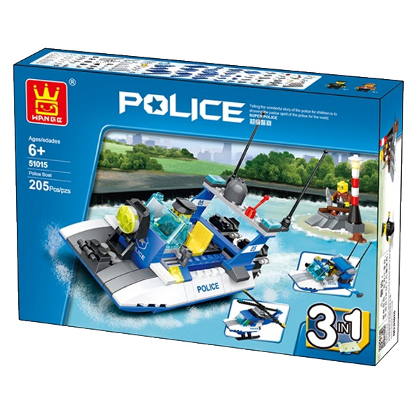 Wange Polis Sahil Güvenlik Botu 3 ın 1 205 Parça